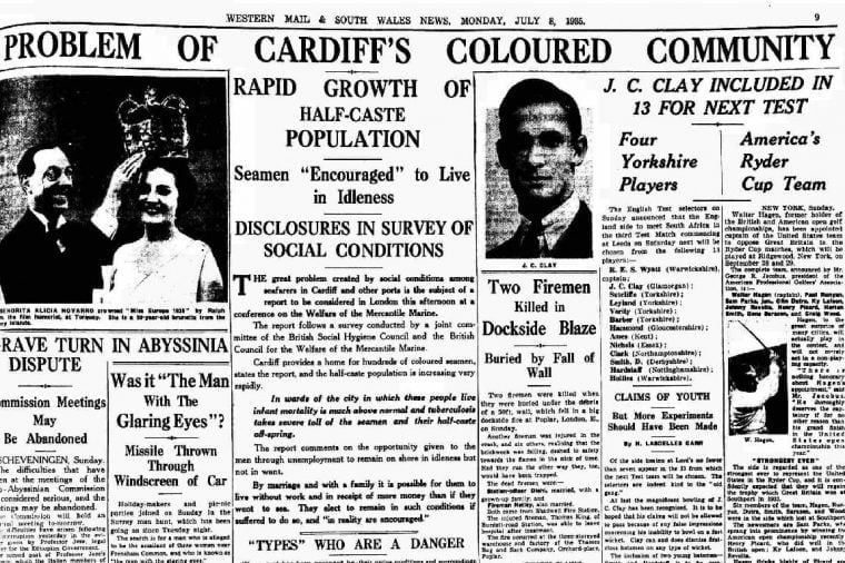 Coverage of Richardson's report in the Western Mail, 8 July 1935.