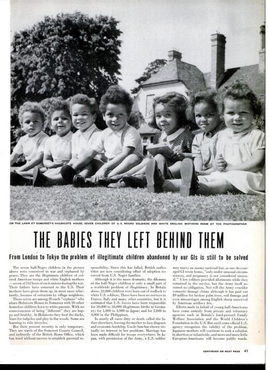 ‘The Babies They Left Behind Them’, Life, 23 August 1948.