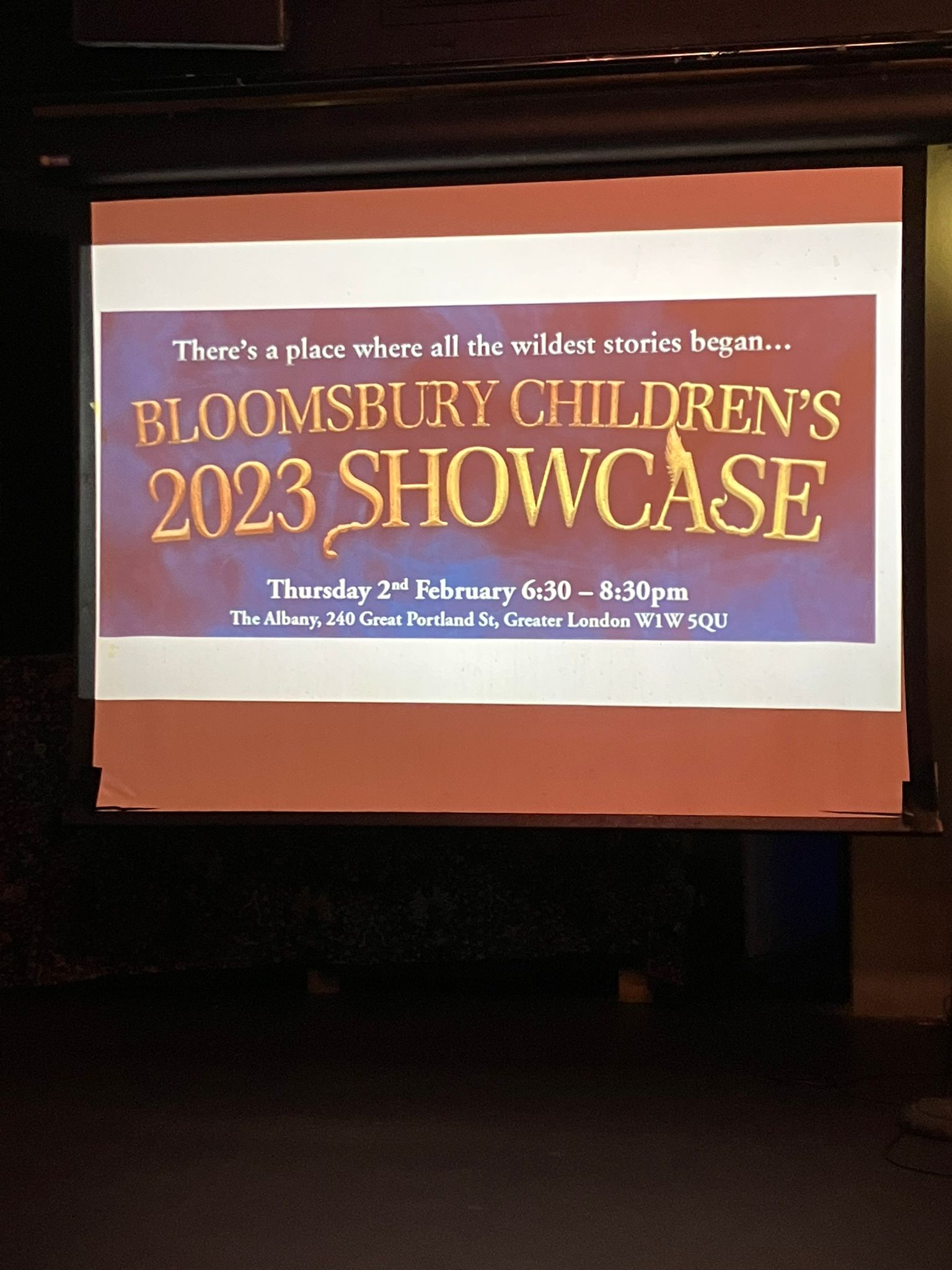 Powerpoint presentation slide introduction the Bloomsbury Children's Showcase Feburary 2023